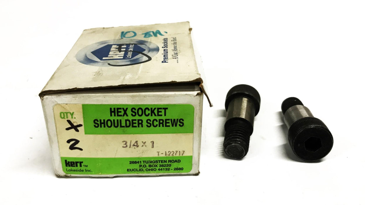 Kerr 3/4 inch x 1 inch Hex Socket Shoulder Bolt T122717 [Lot of 2] NOS