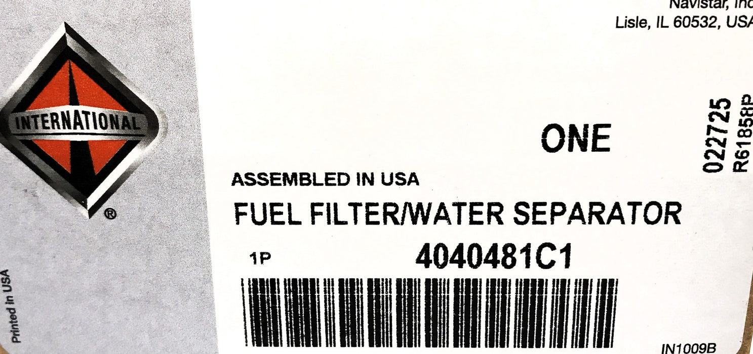 International Fuel Filter/Water Separator 4040481C1 NOS