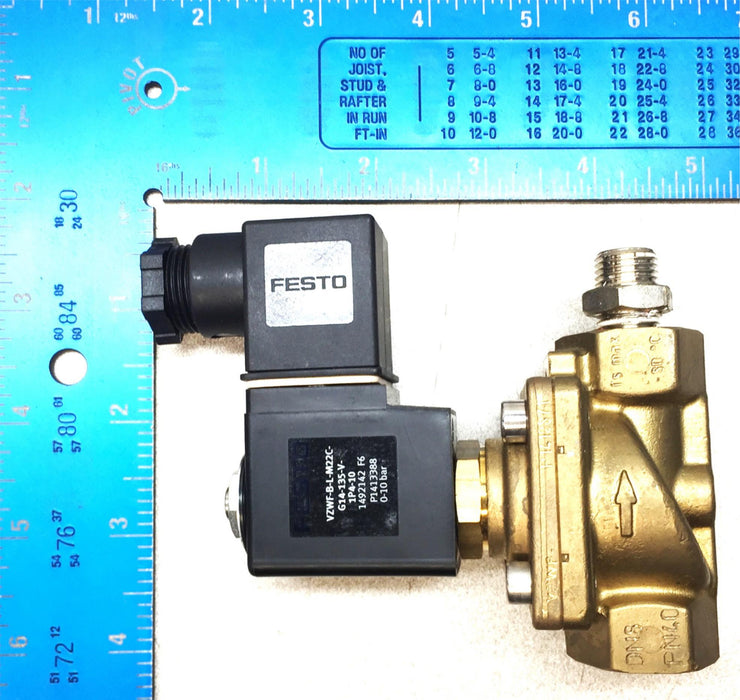 Festo 24VDC/11W Solenoid Valve Assembly VACS-H1P-A1-1(VZWFBLM22CG14135V1P410)NOS