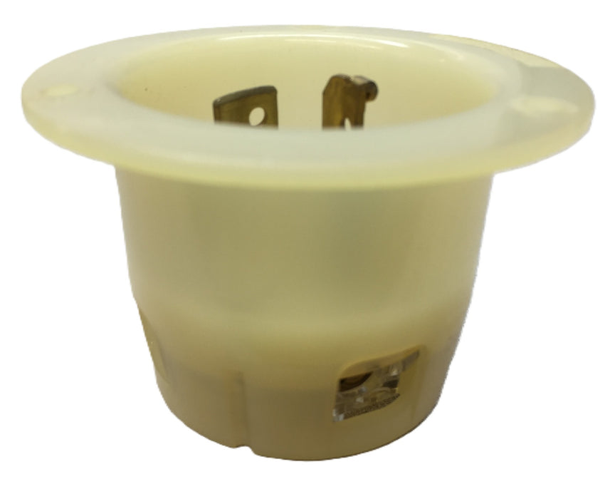 Hubbell 20A/120/208VAC 4-Pole/Wire Nylon Casing Twist-Lock Flanged Inlet 7408-C