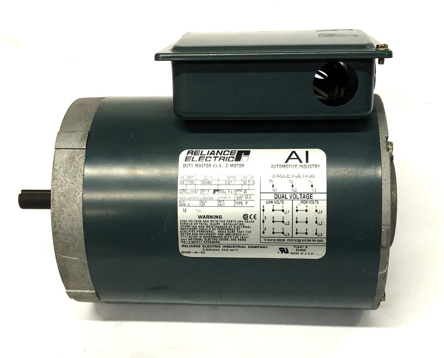 Reliance Electric 230/460V 60H 1725RPM 3/4HP Duty Master AC Motor P56X5029G USED