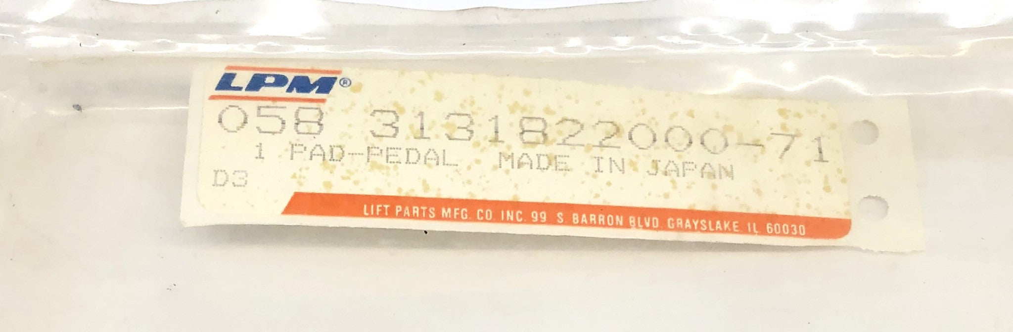LPM Forklift Pedal Pad 31318-22000-71 NOS