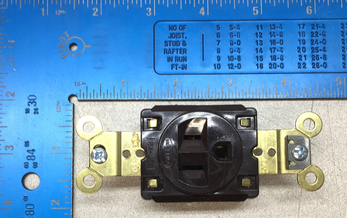 Hubbell Single Brown 2-Pole/3-Wire Receptacle HBL5261 (5261) [Lot of 4] NOS