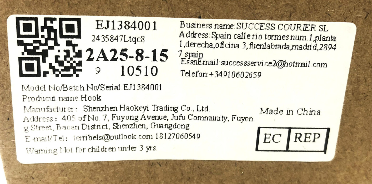 Shenzhen Haokeyi 2A25-8-15 Hook/Bracket Kit EJ1384001 [Lot of 4] NOS