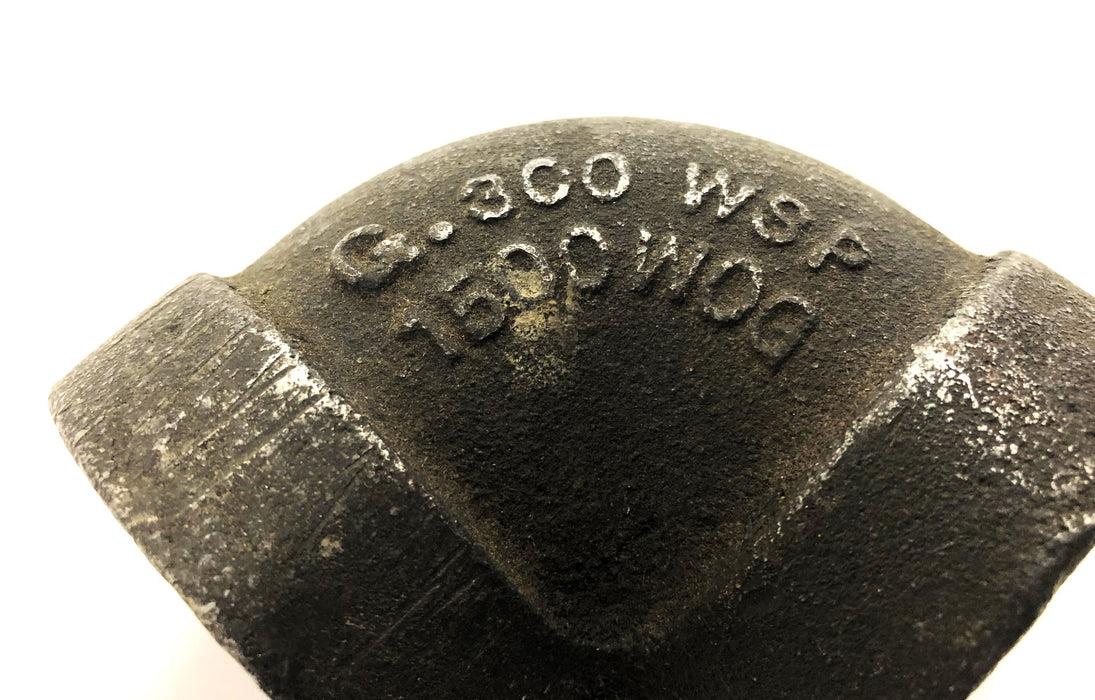 Unbranded 90 DEG Reduction Elbow Malleable Iron G.300WSP 1500WOG AAR1-1/2 USED