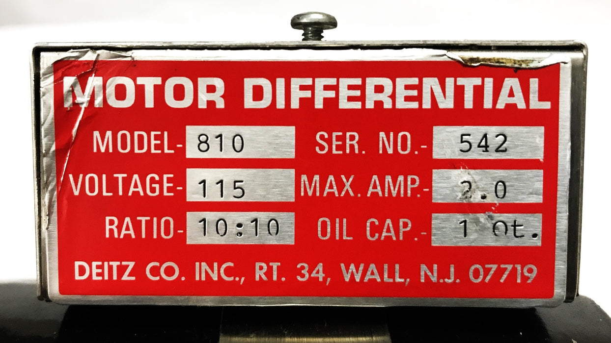 Dietz/Baldor 115 Volt Motor Model 810 USED
