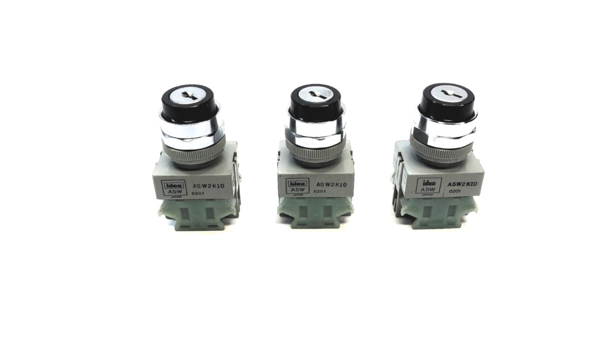 Idec Two Position Key Switch (No Key) ASW2K10 [Lot of 3] NOS