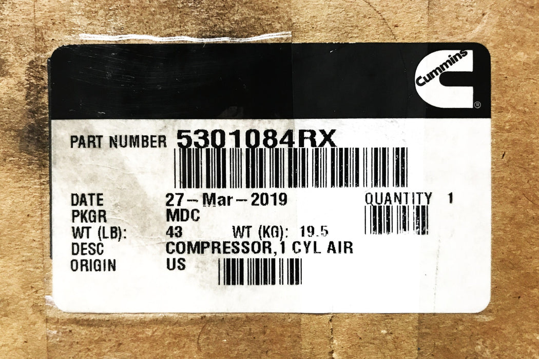 Cummins OEM Air Compressor 530-1084RX NOS
