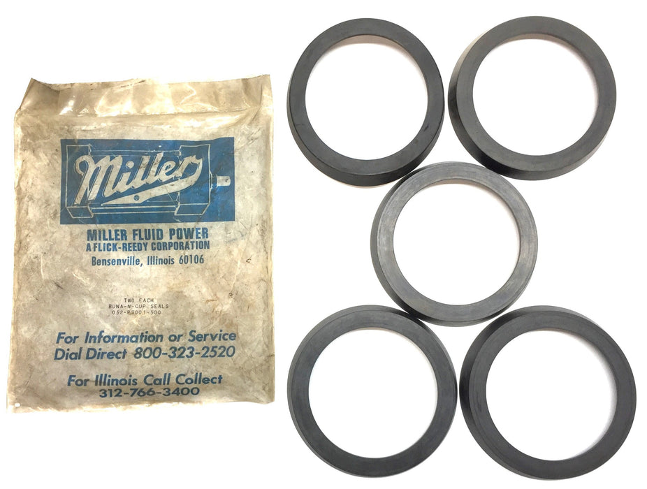 Miller Fluid Power Buna-N-Cup Seal 052-PS001-500 [Lot of 5] NOS