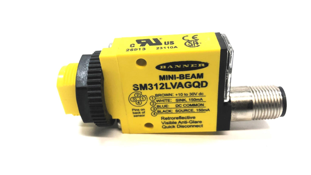 Banner Mini-Beam Photoelectric Sensor SM312VAGQD NOS
