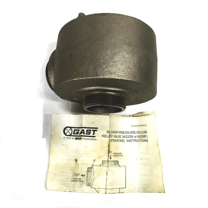 Gast Regenerative Air Blower Vacuum Relief Valve R-AG252G (AG258/AG258F) NOS