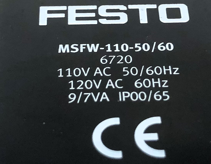 Festo Solenoid Coil Valve MSFW-110-50/60 6720 NOS