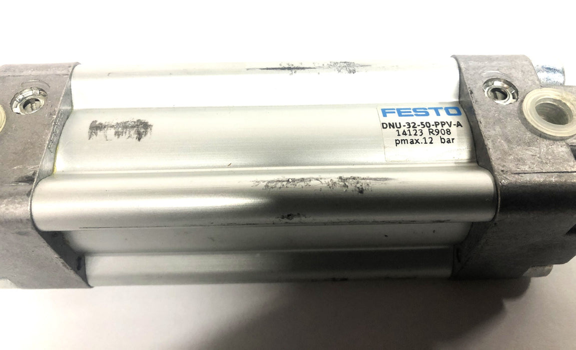 Festo 14123 R908 MAX 12 BAR Air Cylinder Missing Nuts DNU-32-50-PPV-A NOS