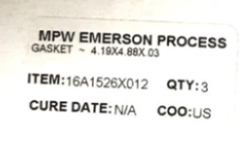 Emerson Process 4-1/2 inch ID 5 inch OD Gasket 16A1526X012 [Lot of 3] NOS