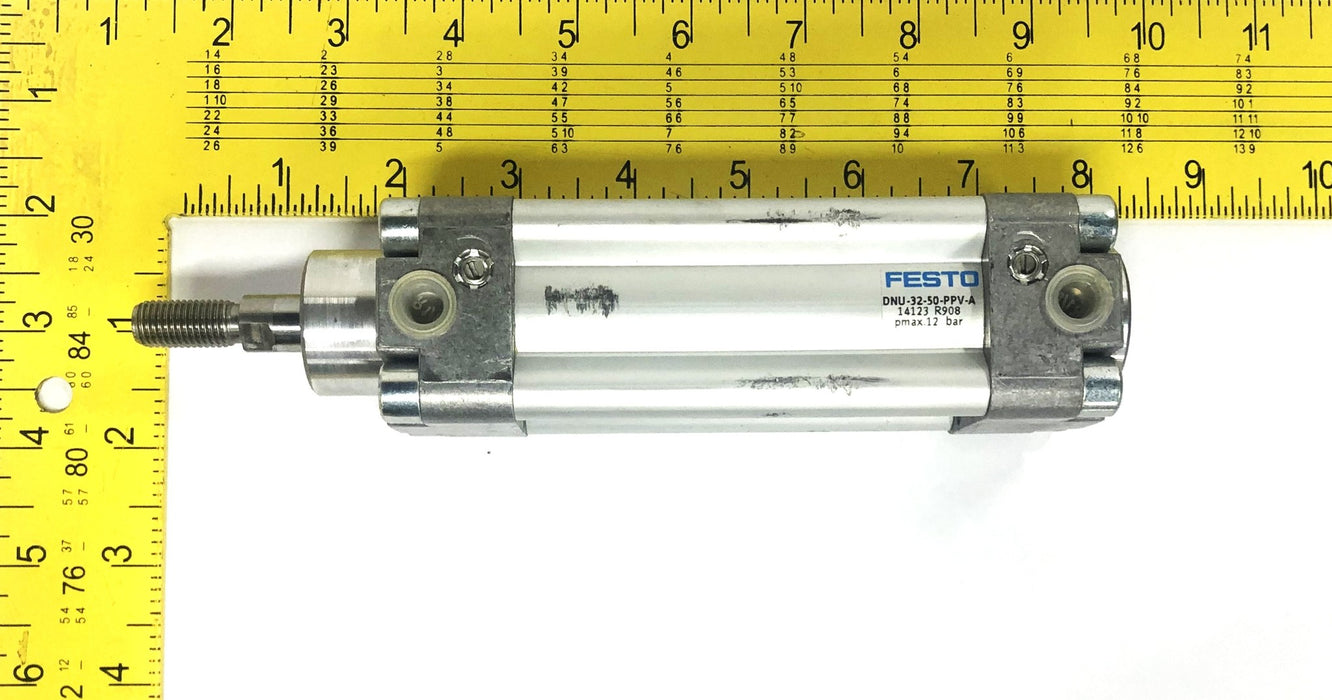 Festo 14123 R908 MAX 12 BAR Air Cylinder Missing Nuts DNU-32-50-PPV-A NOS