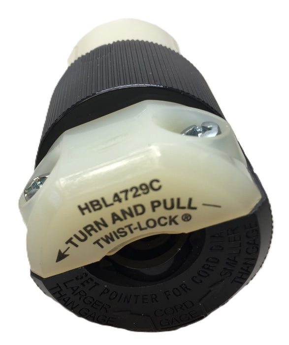 Hubbell 2-Pole/3-Wire Twist-Lock Connector Body HBL479C (4729C) NOS