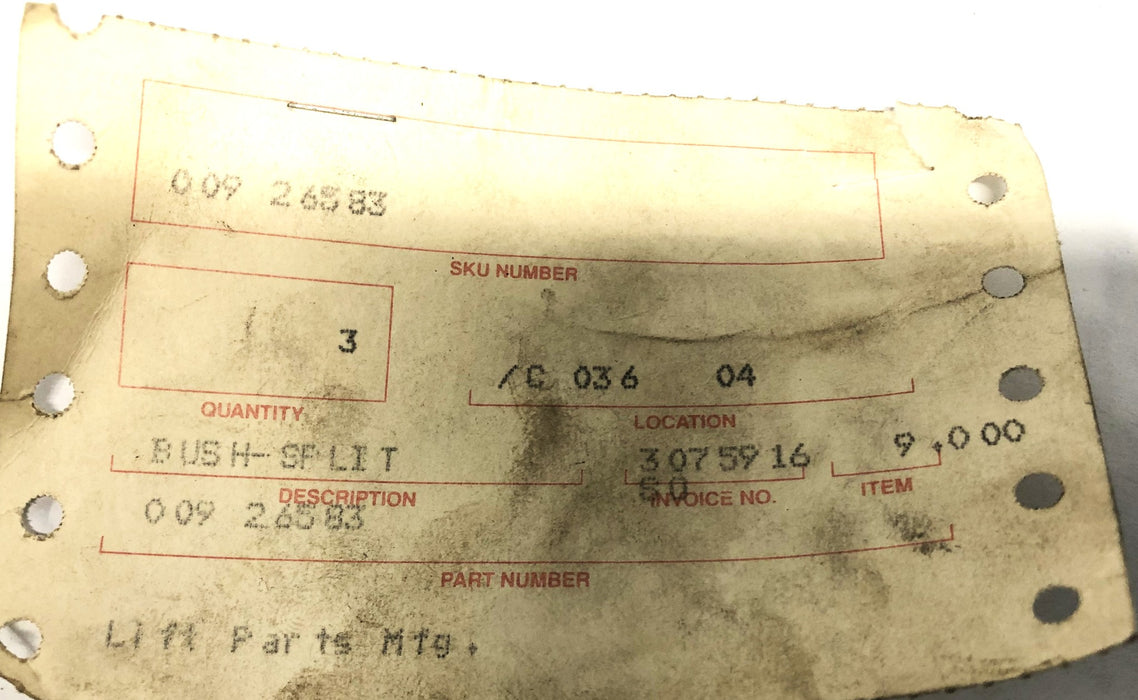 LPM Forklift Split Bushing 009-26583 [Lot of 2] NOS