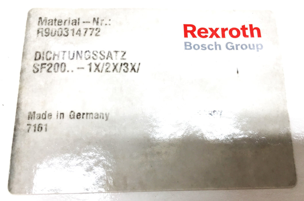Rexroth SF200-1X/2X/3X Seal Kit for 8" Prefill Valve R900314772 (Incomplete) NOS