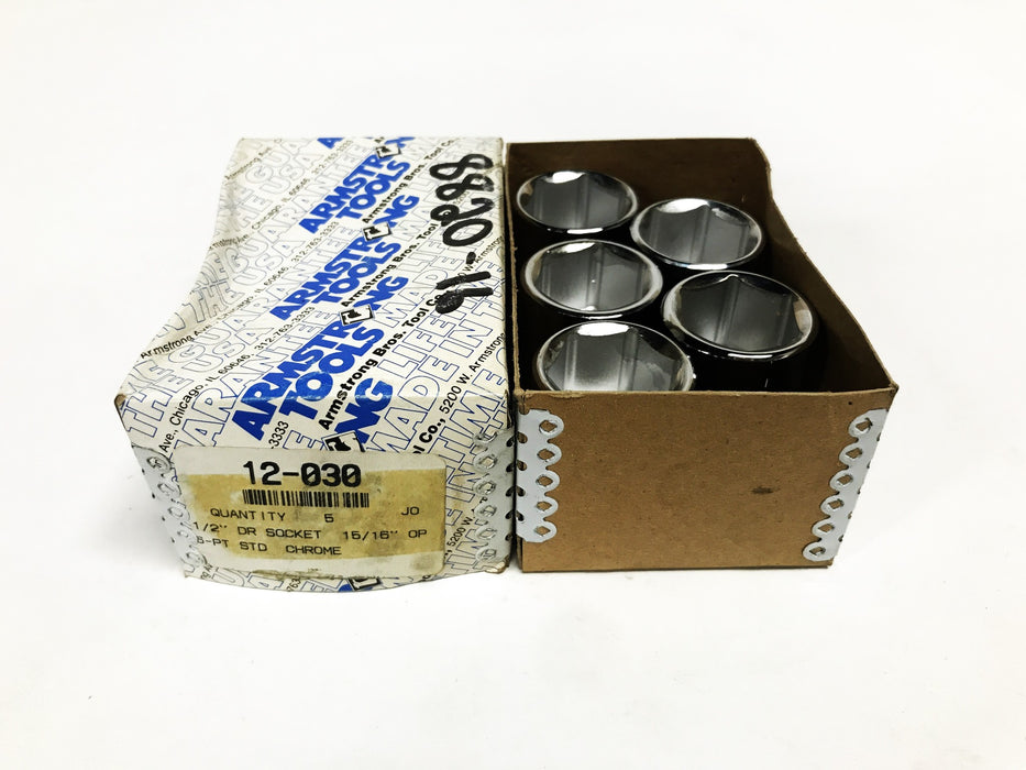 Armstrong Standard Length Socket 12-030 [Lot of 5] NOS