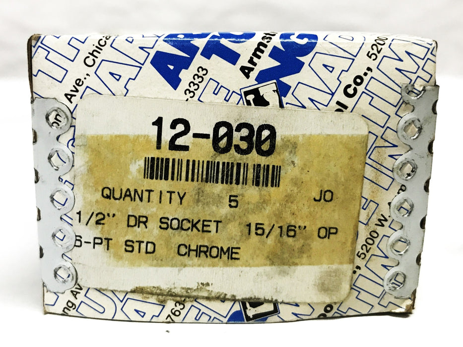 Armstrong Standard Length Socket 12-030 [Lot of 5] NOS