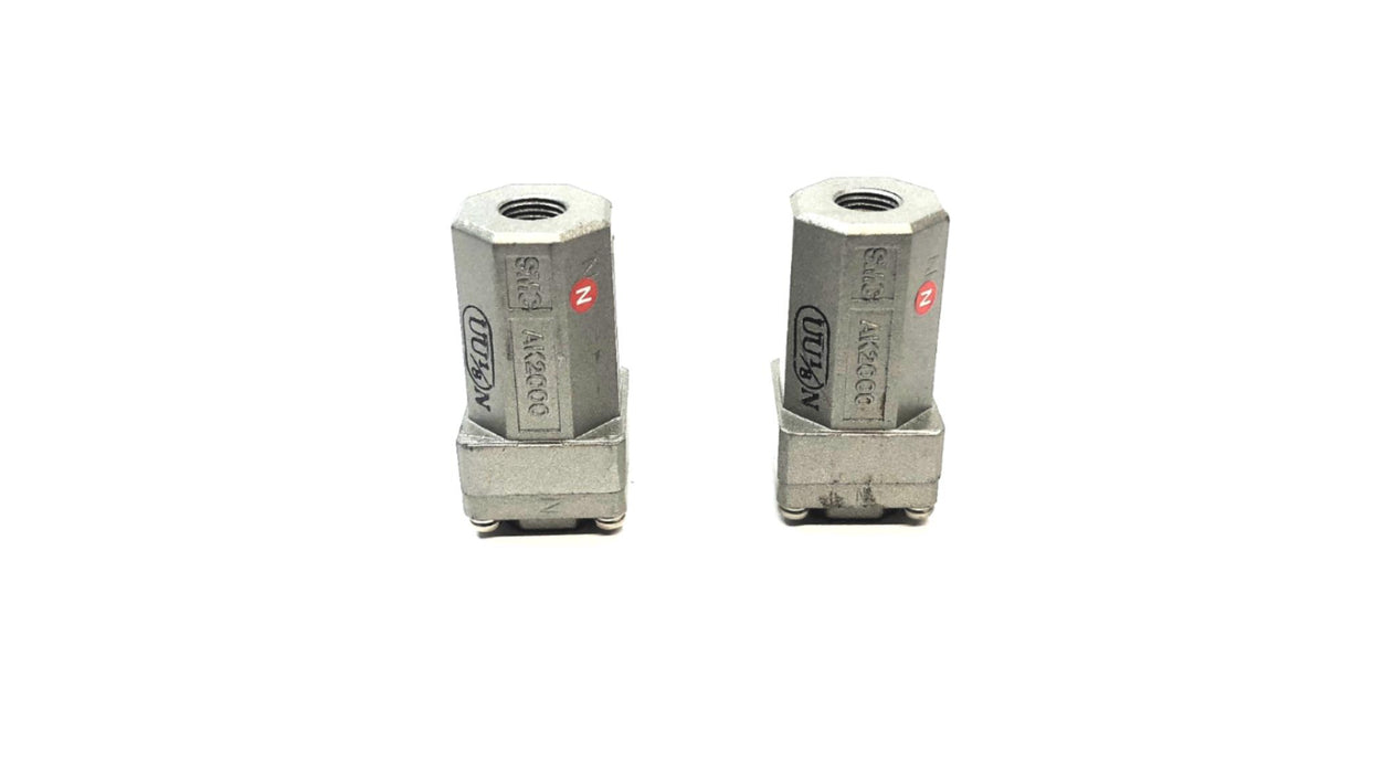 SMC UU1/8N Pneumatic Check Valve AK2000 [Lot of 2] NOS
