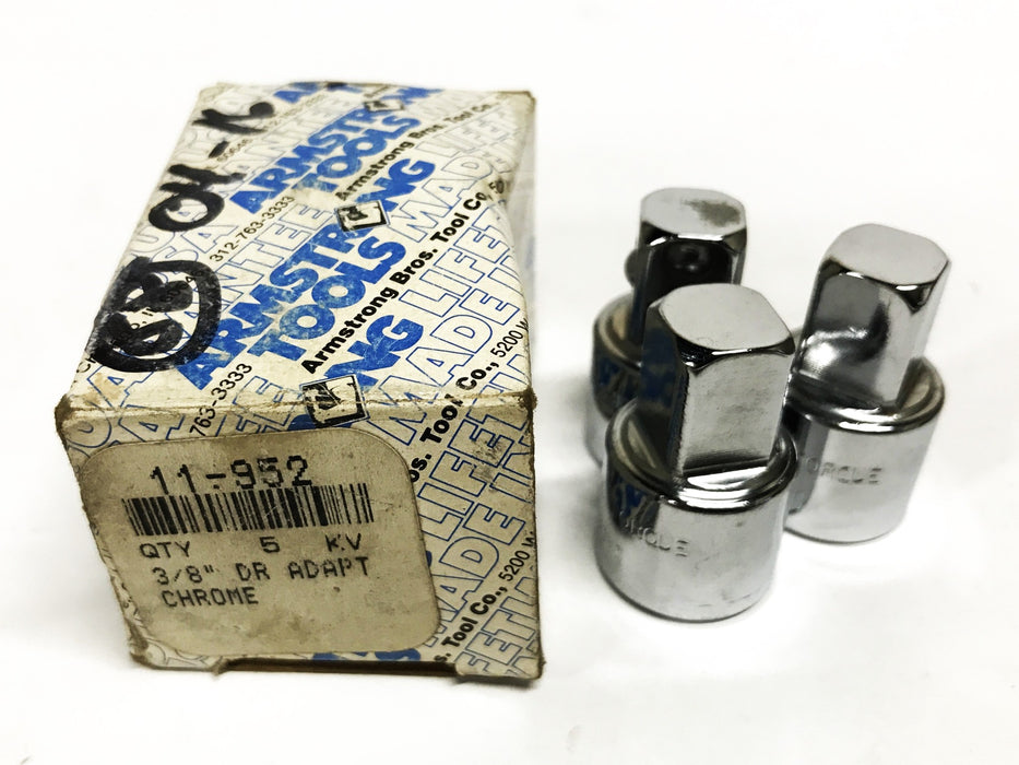 Armstrong 3/8 inch to 1/2 inch Chrome Ratchet Adapter 11-952 [Lot of 3] NOS