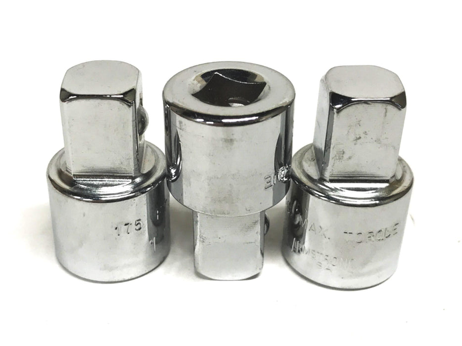 Armstrong 3/8 inch to 1/2 inch Chrome Ratchet Adapter 11-952 [Lot of 3] NOS