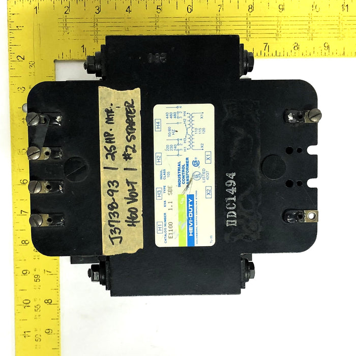 Hevi-Duty KVA Class 105 Type SBE 1.1 Industrial Control Transformer E1100 USED