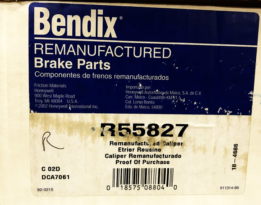 Bendix Brake Caliper R55827 REMANUFACTURED