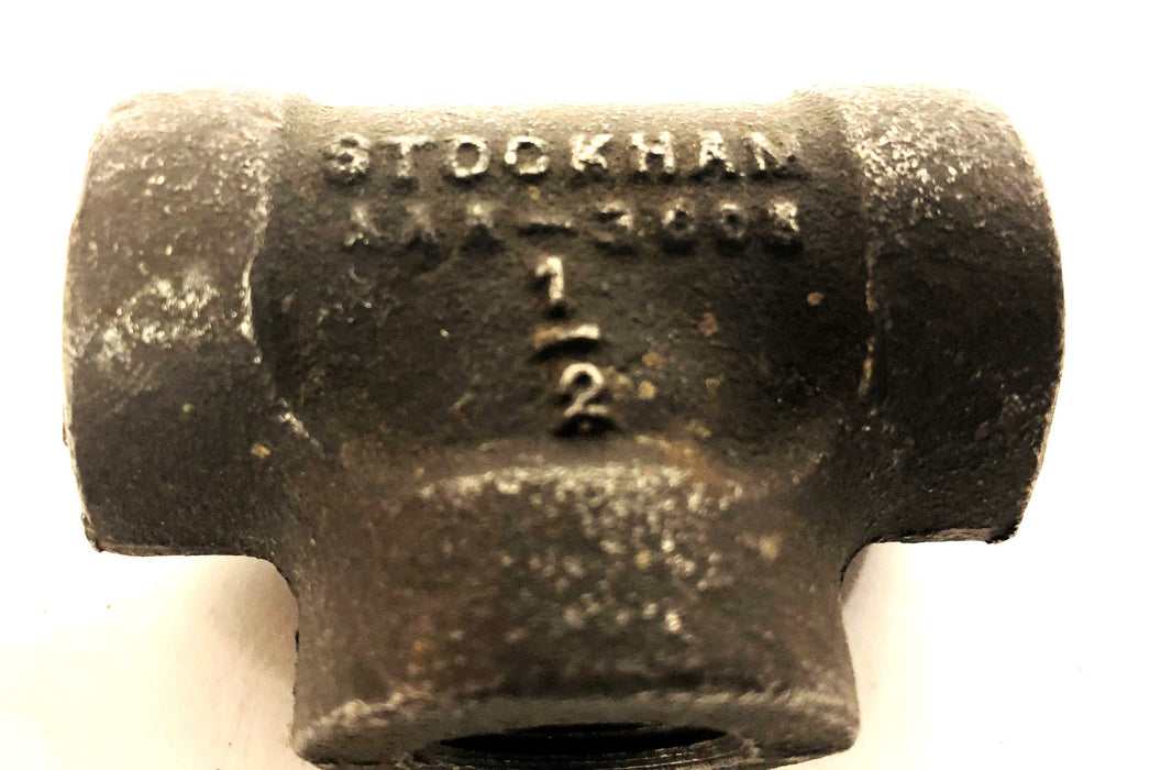 Stockham 1/2Inch 2000OWG Malleable Iron Valve Reduction Tee Fitting AAR-3003 NOS