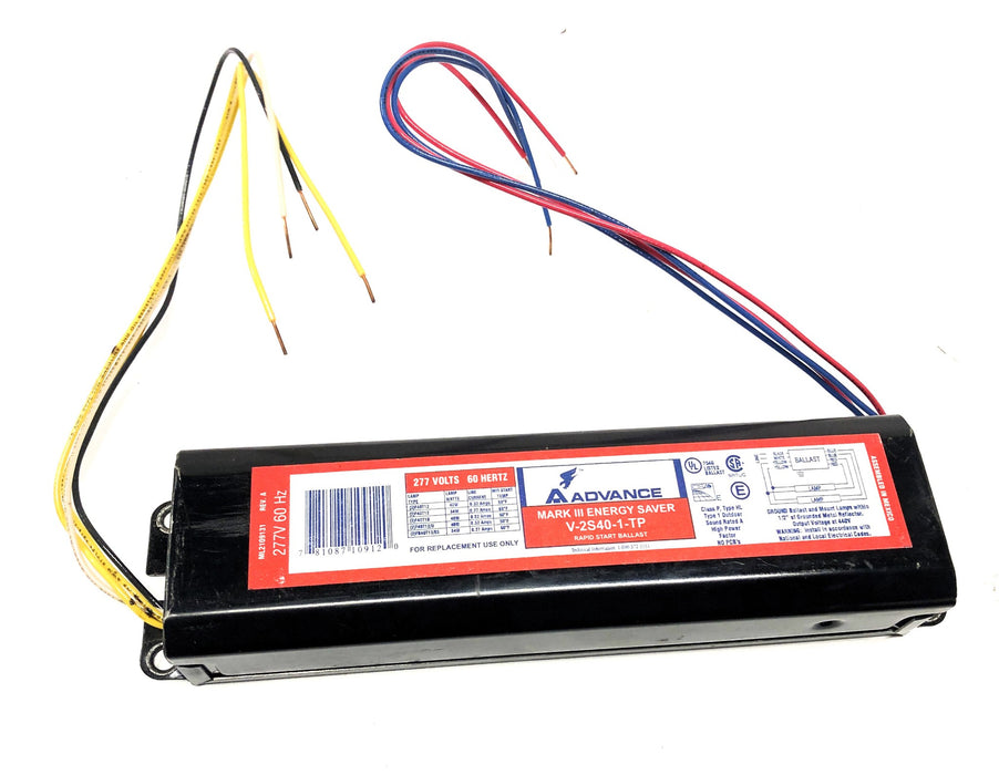 Advance Rapid Start Ballast Mark III Energy Saver V2S401TP [Lot of 2] NOS
