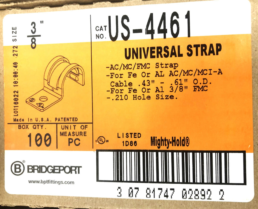 Bridgeport 3/8" Stainless Steel Universal Strap US-4461 [Lot of 900] NOS