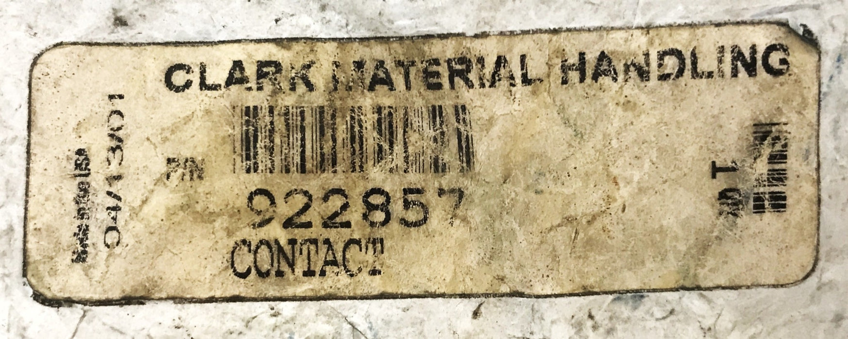 Clark Forklift Wire Contact 922857 NOS
