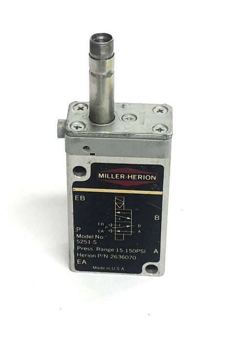 Miller-Herion 5251-S 15-150PSI Solenoid Valve 2636070 USED