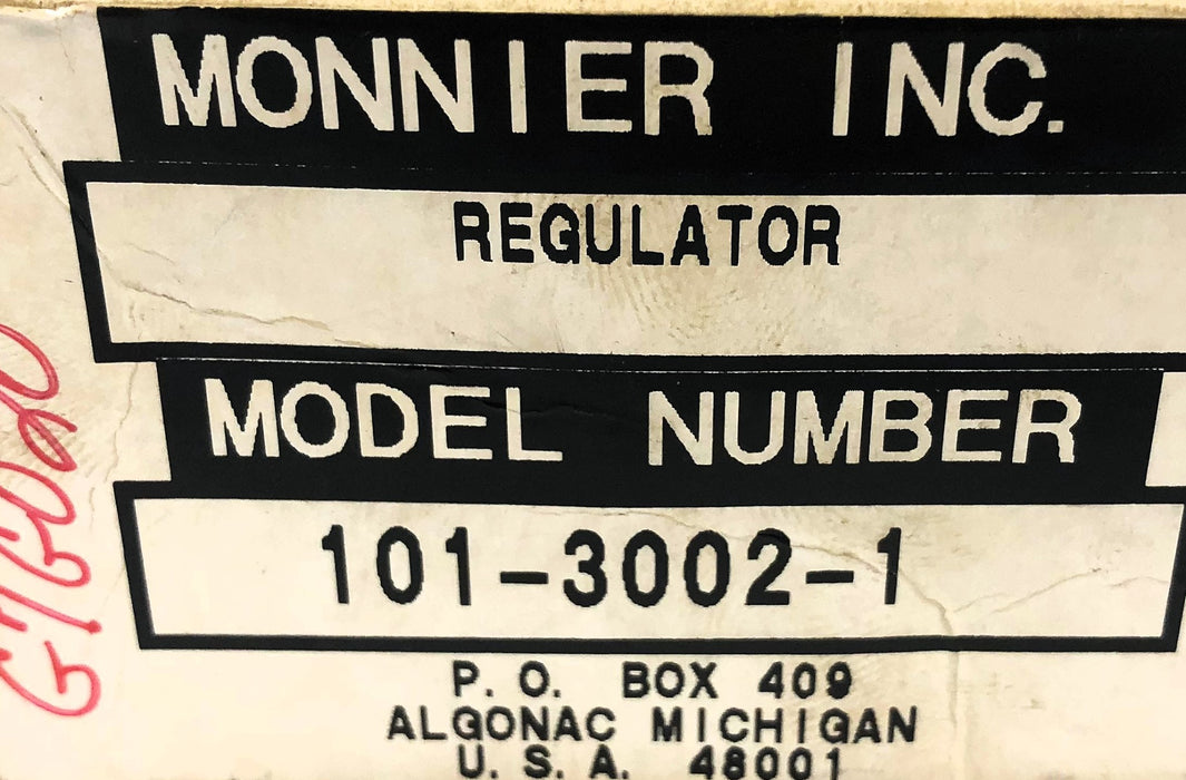 Monnier Pressure Regulator 101-3002-1 NOS