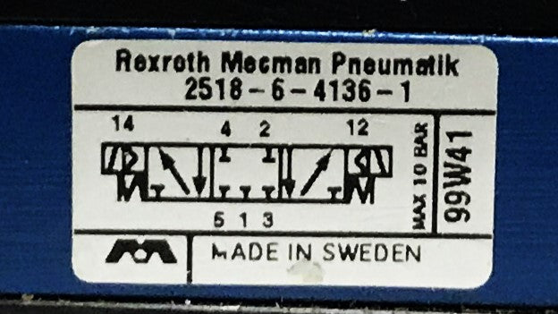 Rexroth Pressure Valve 2518-6-4136-1 NOS
