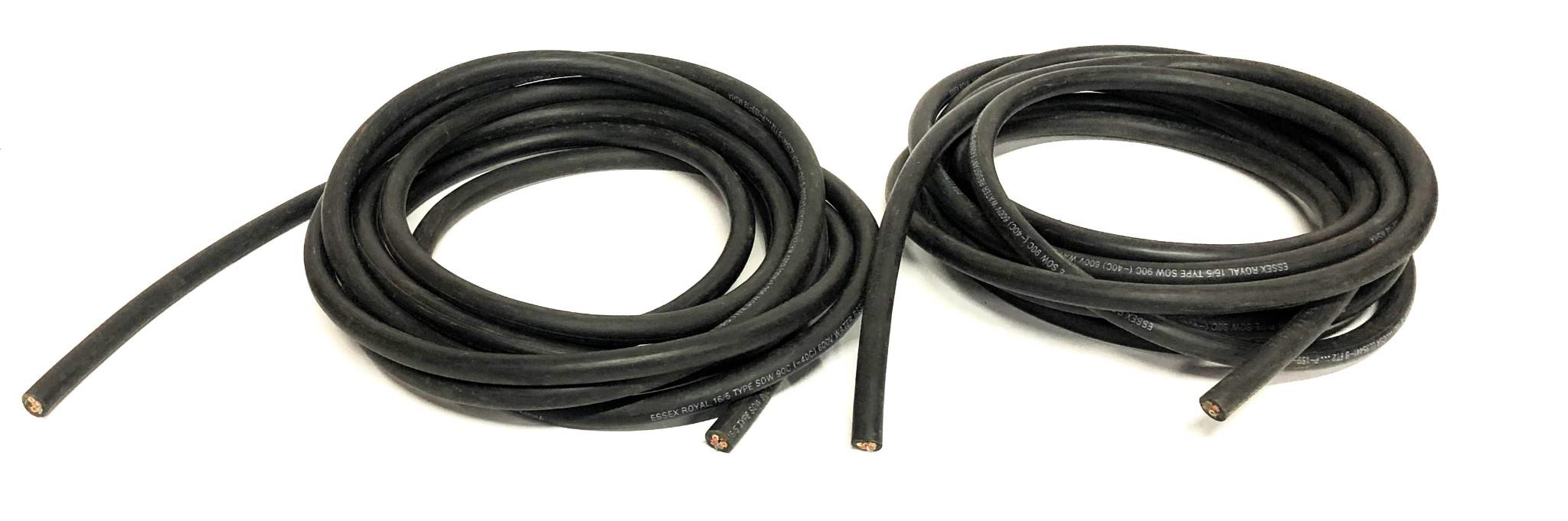 Essex Royal 14 Foot 600V SOW 90C Water Resistant Cable 16/5 [Lot of 2] NOS