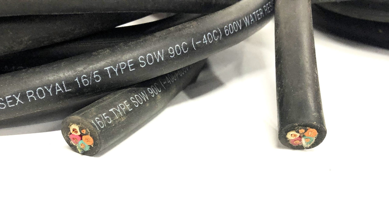Essex Royal 14 Foot 600V SOW 90C Water Resistant Cable 16/5 [Lot of 2] NOS
