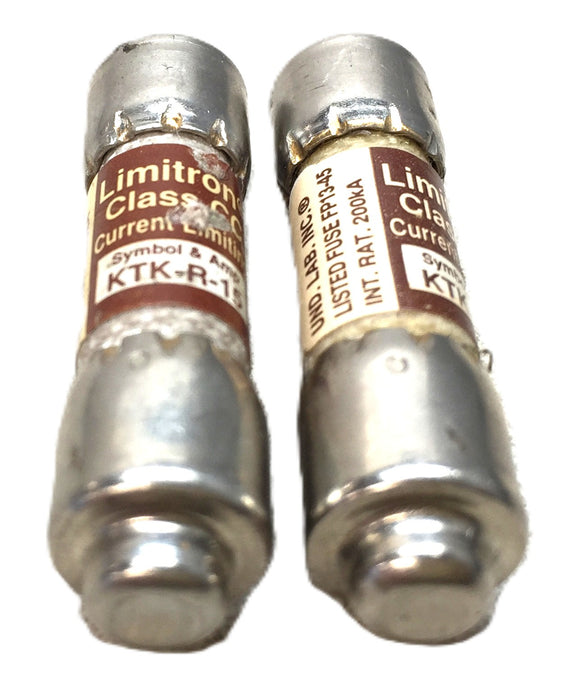 Cooper-Bussmann Limitron Current-Limiting 600V Fuse KTK-R-15 [Lot of 2] NOS