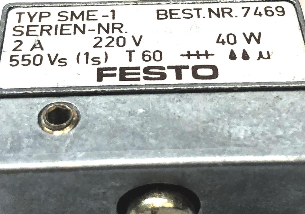 Festo 220V 40W Proximity Switch 7469 (SME-1) NOS
