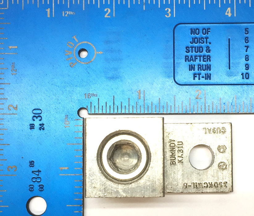 Burndy Connector Terminal Lug KA31-U (350KCMIL-6/CU9AL) [Lot of 4] NOS