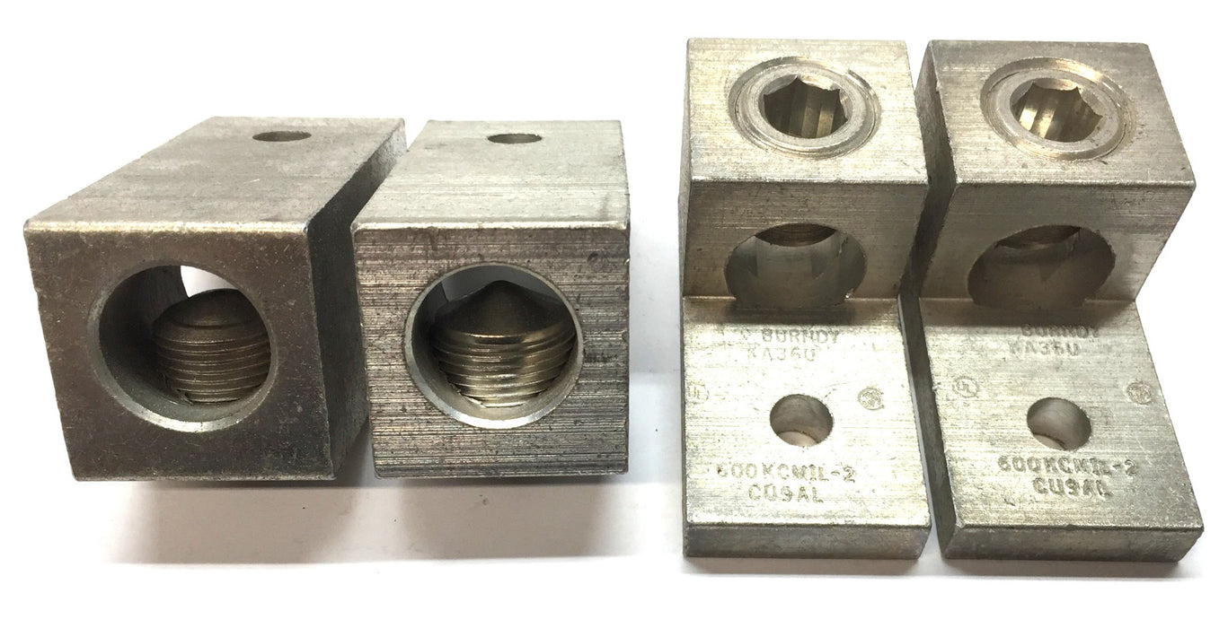Burndy Connector Terminal Lug KA36-U (600KCMIL-2/CU9AL) [Lot of 4] NOS