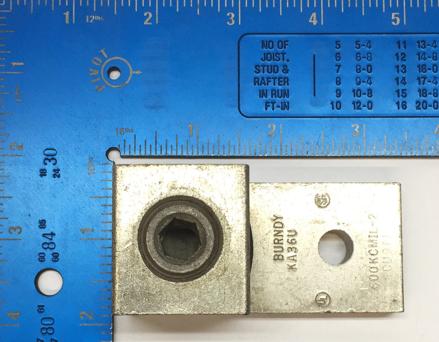Burndy Connector Terminal Lug KA36-U (600KCMIL-2/CU9AL) [Lot of 4] NOS