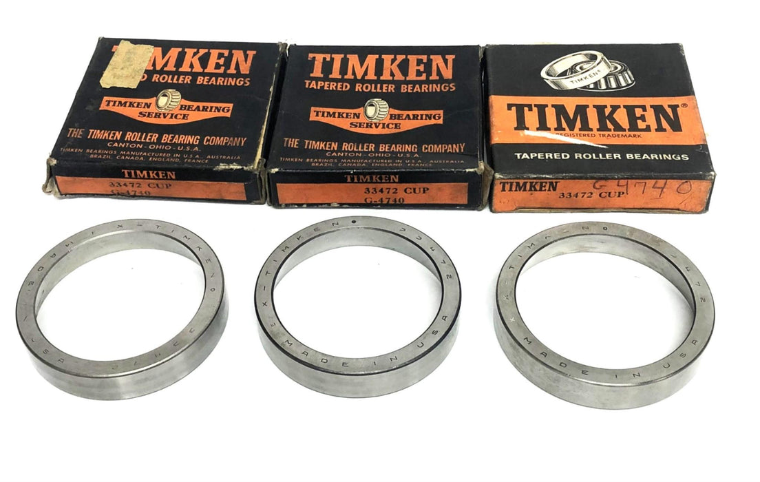Timken Tapered Roller Bearing Cup 33472 (G-4740) [Lot of 3] NOS