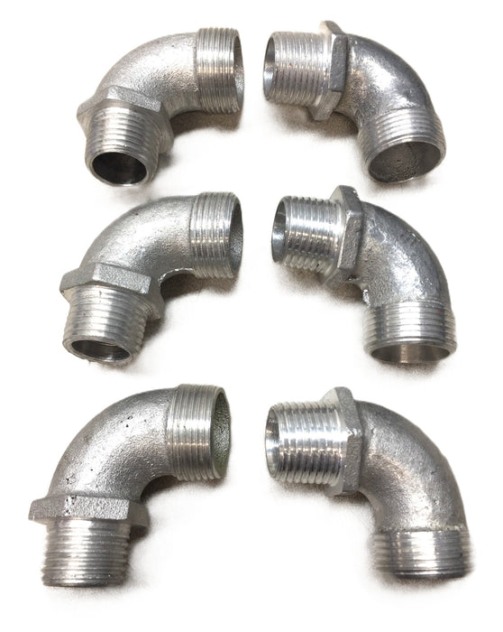 Unbranded Aluminum 1" x 3/4" Reducer Elbow [Lot of 6] NOS