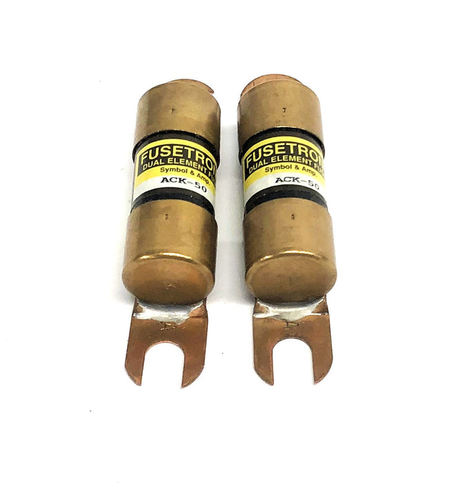 Fusetron 130VDC Dual Element Fuse ACK-50 [Lot of 2] NOS