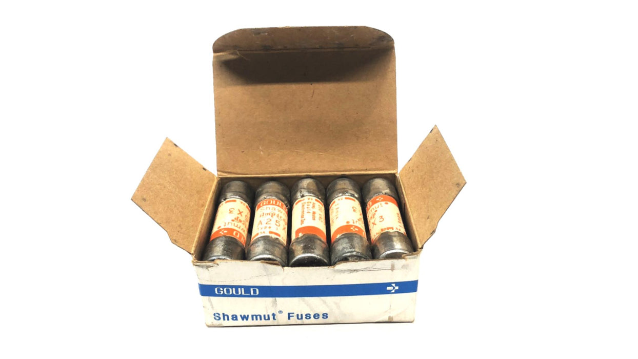 Gould Shawmut Amp-Trap Box of (10) 3 Amp 250 VAC Fuse A25X3 (A25X3-1) NOS