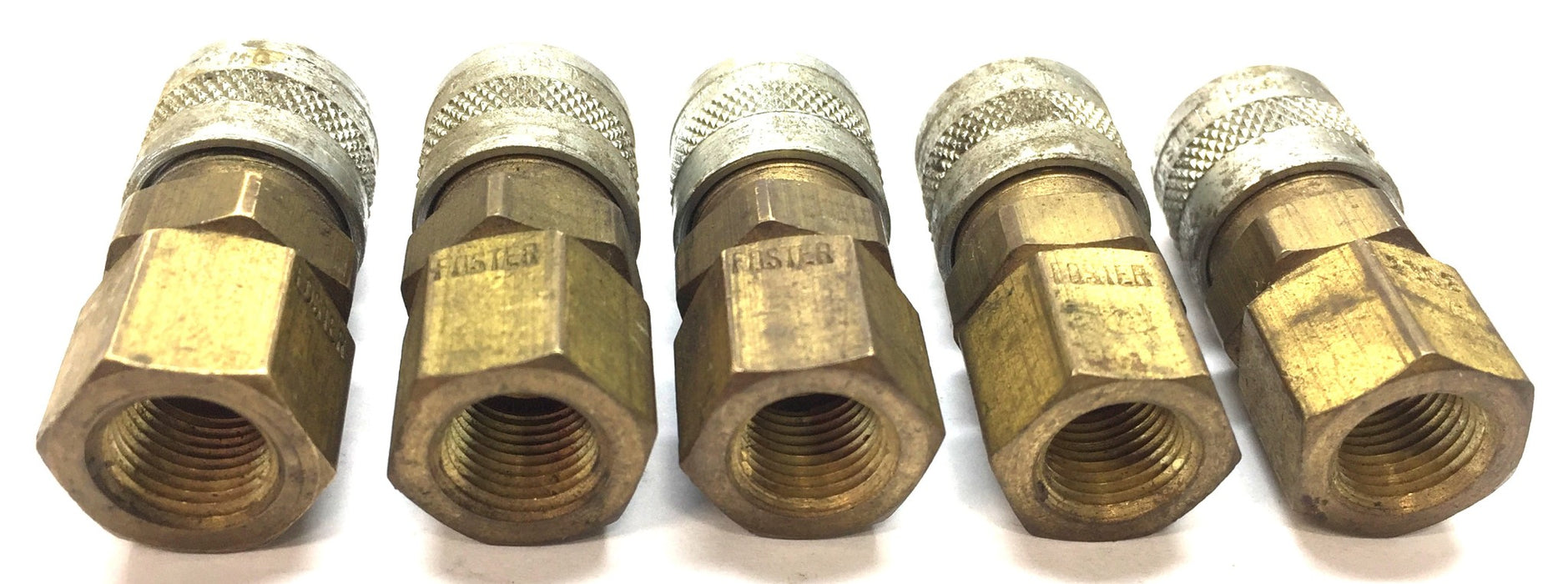Foster Brass/Steel 3/8" Threaded Nipple Quick Disconnect 2302 [Lot of 5] NOS