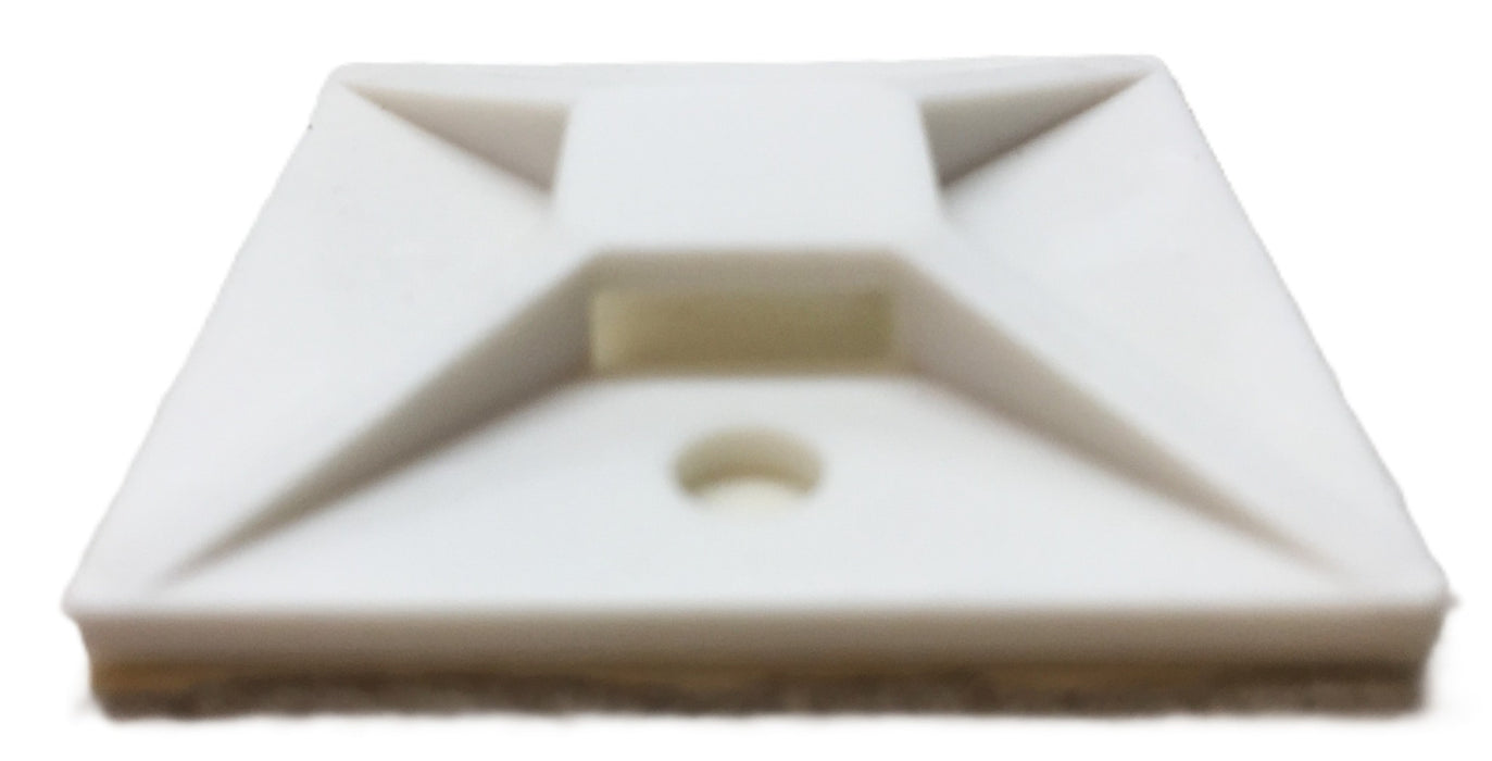 Unbranded White 1-1/2" x 1-1/2" Adhesive Backed Cable Tie Mount [Lot of 80] NOS