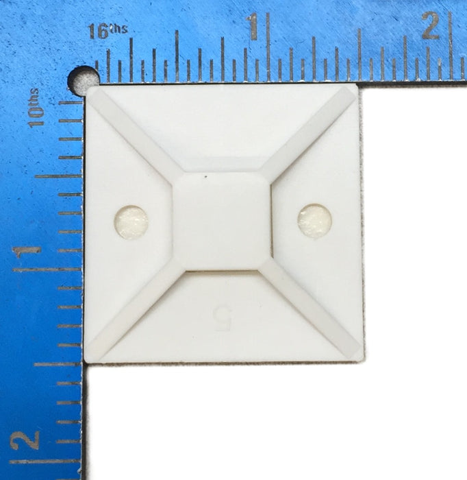 Unbranded White 1-1/2" x 1-1/2" Adhesive Backed Cable Tie Mount [Lot of 80] NOS